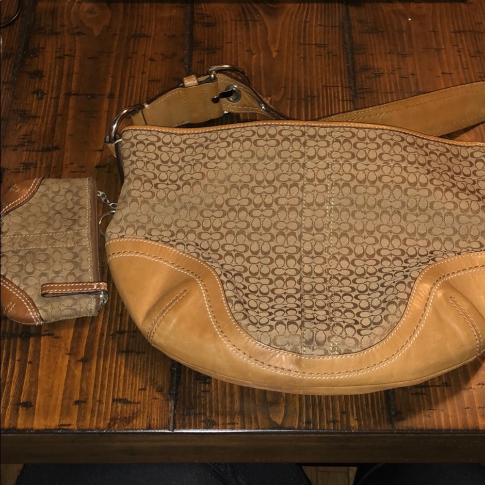Coach hobo bag with matching coin purse